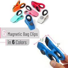 Mr. Pen- Magnetic Chip Clips, 6 Pack, Airtight Seal Reusable Bag Closers for Food Storage, Snacks, Bread & Kitchen Organization, Strong Plastic Clips for Refrigerator Use