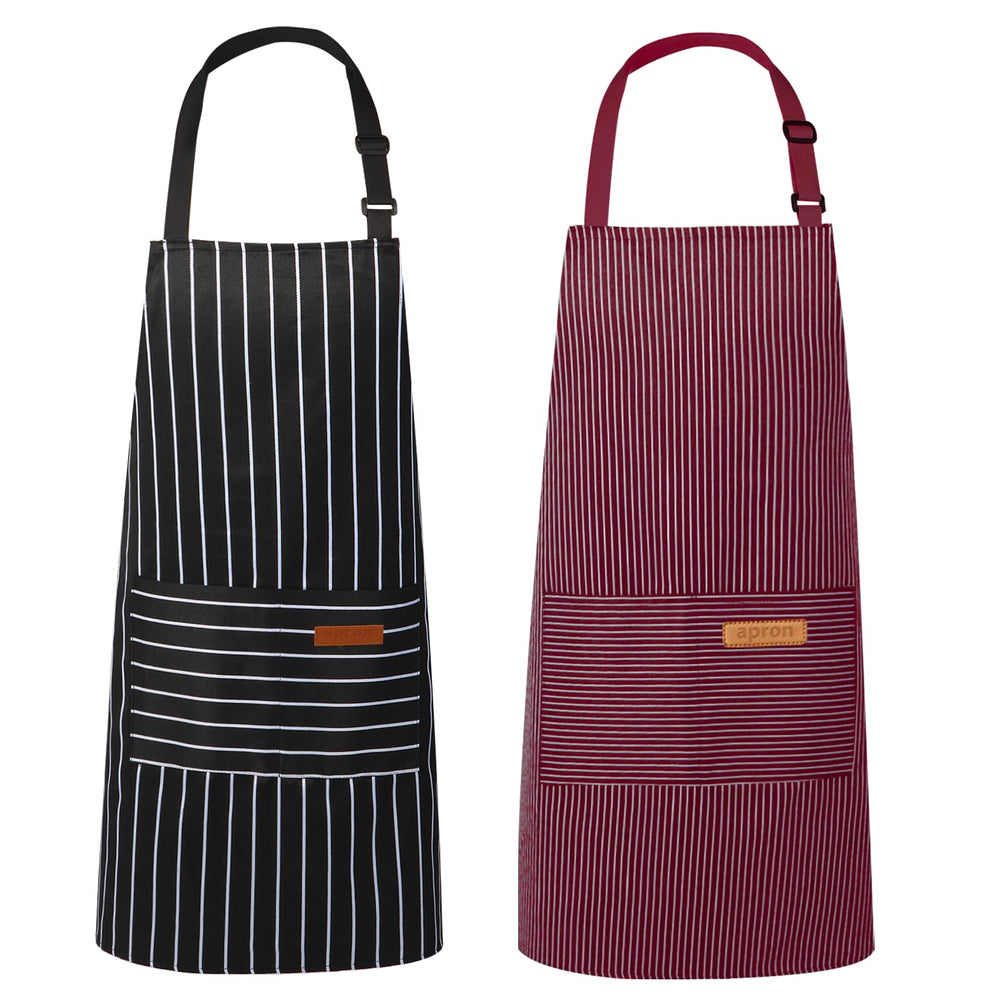 VALOME 2 Pack Kitchen Aprons, Apron for Cooking with 2 Pockets, Unisex Adjustable Neck Strap Chef Aprons for Men Women