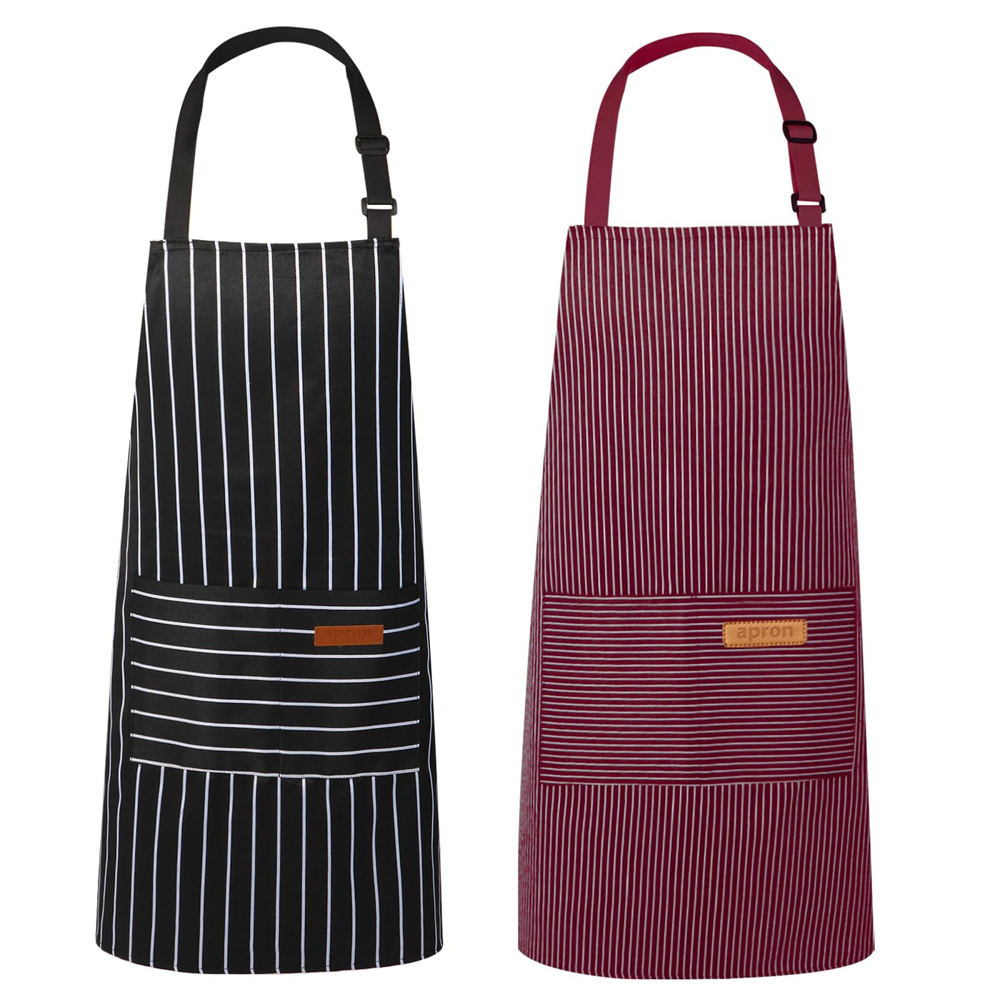 VALOME 2 Pack Kitchen Aprons, Apron for Cooking with 2 Pockets, Unisex Adjustable Neck Strap Chef Aprons for Men Women