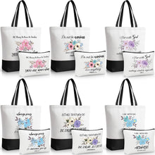 Aliceset 12 Pcs Christian Religious Gift for Women Bulk Included Bible Verse Canvas Tote Bag with Cosmetic Bag for Her Women Sister Mom Wife Birthday Mothers Day(Classic)