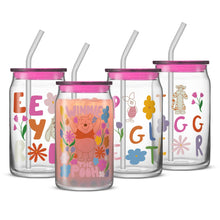 JoyJolt Harry Potter House Crests Glass Tumblers with Lids and Straws, 16oz Glass Cups with Lids and Straws, Can Shaped Drinking Glasses Set of 4, Hogwarts Cup, Harry Potter Merchandise