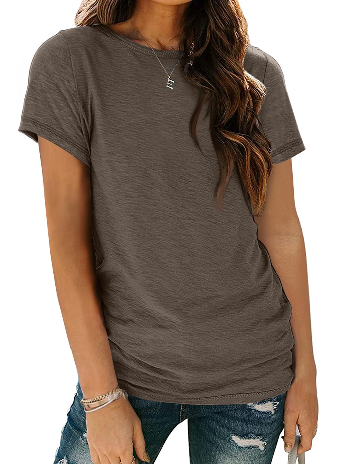 AUTOMET Women's Short Sleeve Shirts Summer Tops Crew Neck Basic Tees Casual Tshirts
