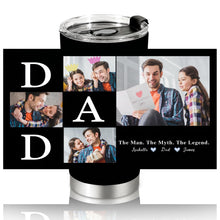 Personalized Tumbler with Photo Text Logo, Made in USA 20 oz Custom Stainless Steel Coffee Mug with Lid, Custom Cup Gift for Dad, Mom, Friends, gift for father's day