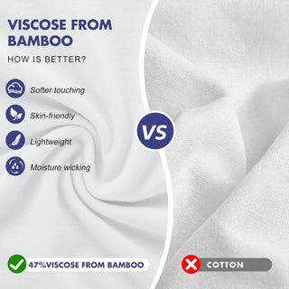 BAMBOO COOL Mens Undershirts Pack, Soft T Shirts for Men, Moisture Wicking Tees, Stretchy Breathable Crew Neck Inner Shirt