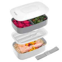 Bentgo Classic - Adult Bento Box, Stackable 3-Compartment Lunch Box with Removable Utensil Set and Sealing Strap, BPA-Free, Food Container Ideal for Meal Prep, Work, and On the Go (Khaki Green)
