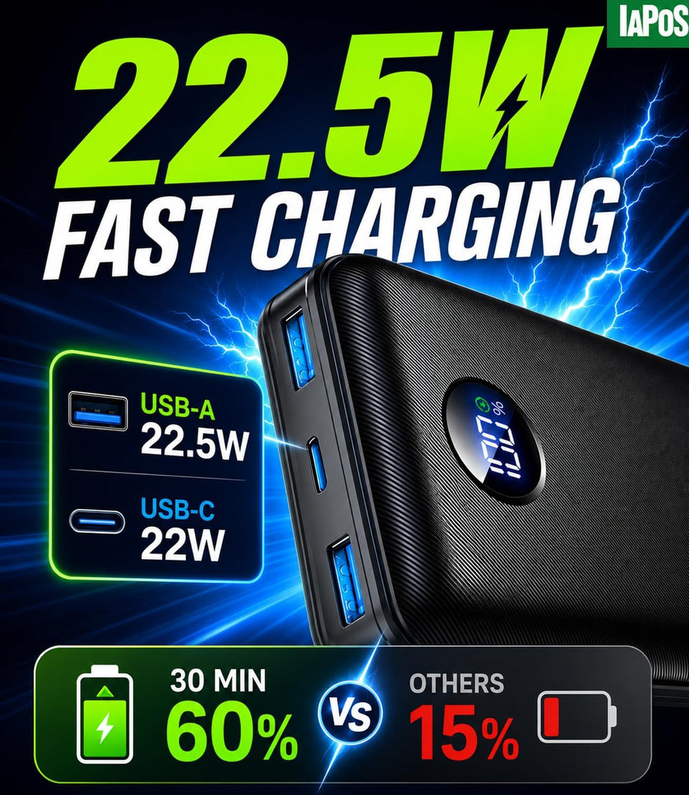 Portable Charger Power Bank - 60,000mAh Battery Pack, 22.5W Fast Charging Phone Charger Attached USB-C/iOS/Micro-USB Cable, Powerbank for iPhone 17 16 15 14 13 Samsung, for Travel Camping Essentials