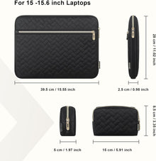 DOMISO 15.6 inch Laptop Sleeve for MacBook Air M3 15 inch Laptop Case 15.6 inch Compatible with MacBook Air 15 inch Plus 15 MacBook Pro Protective Computer Sleeve 15 inch with Small Case,Black