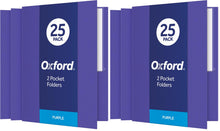 Oxford Twin-Pocket Folders, Textured Paper, Letter Size, Black, Holds 100 Sheets, Box of 25 (57506EE), 8-1/2 x 11