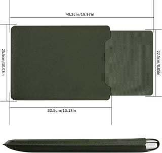 13.3-14" Laptop Sleeve, Padded Case, Thin Portable Versatile Bag Compatible With 2022 Pro 14 inch/2015 Pro 13.3 inch/2015 Air 13.3 inch (Dark Green)
