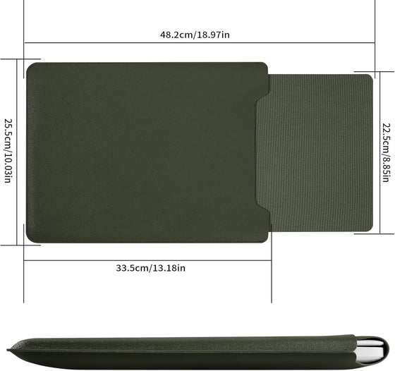 13.3-14" Laptop Sleeve, Padded Case, Thin Portable Versatile Bag Compatible With 2022 Pro 14 inch/2015 Pro 13.3 inch/2015 Air 13.3 inch (Dark Green) - hover image