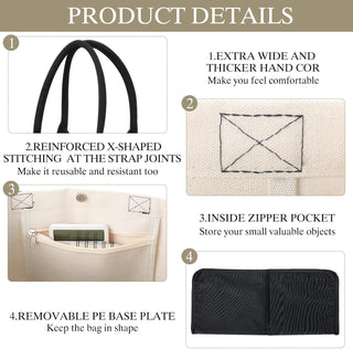 Silkfly 10 Pack Tote Bag for Women Gift Bags Canvas Tote Bag with Zipper Inner Pocket Birthday Bridesmaid Gifts for Women