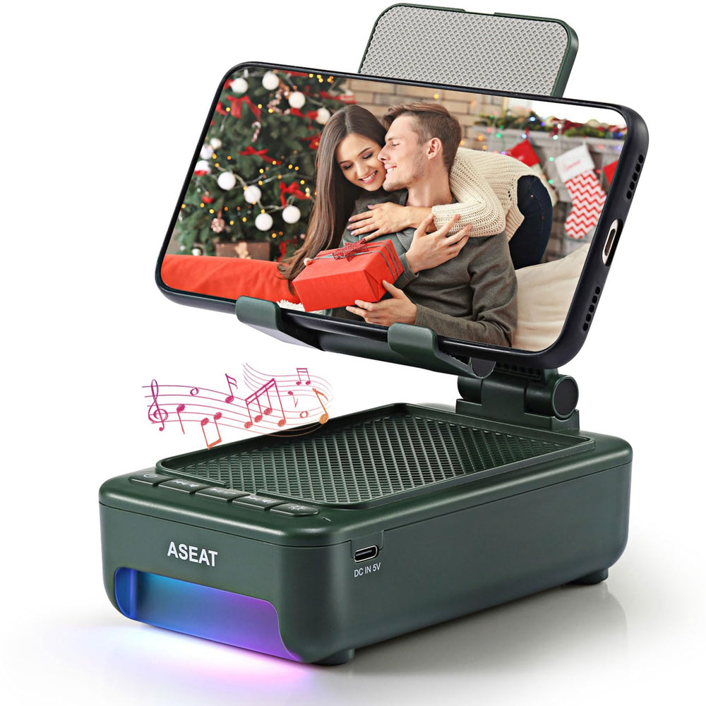 Gifts for Men Him, Cell Phone Stand with Bluetooth Speaker&Led Color Changing Light, Unique Gifts for Women Dad Her Husband, Cool Tech Gadget Wireless Speaker, Birthday Gifts for Men, Ideal Gifts