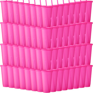 Honeydak 15 Pack Tumbler with Straw and Lid Bulk Cups for Gifts Water Bottle Iced Coffee Travel Mug Cup Reusable Plastic Tumblers for Party Birthdays 24-27 oz (Solid Color)