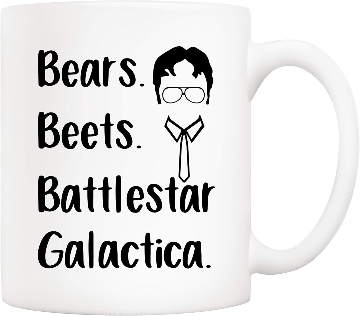 5Aup The Office TV Show Funny Coffee Mug for Dwight Schrute Fans, Bears Beets Battlestar Galactica Office Cup, 11 Oz