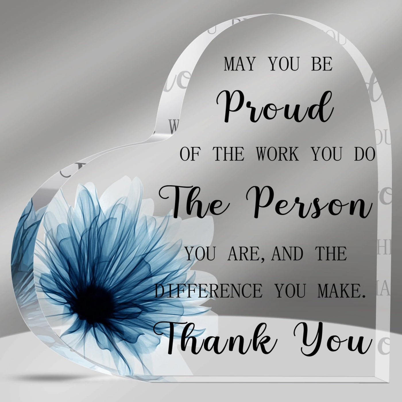 Yookeer Thank You Appreciation Gifts for Coworkers Retirement Gift for Employees Women Men May You Be Proud of The Work Acrylic Plaque Decor for Nurse Friend Boss(Stylish Style)