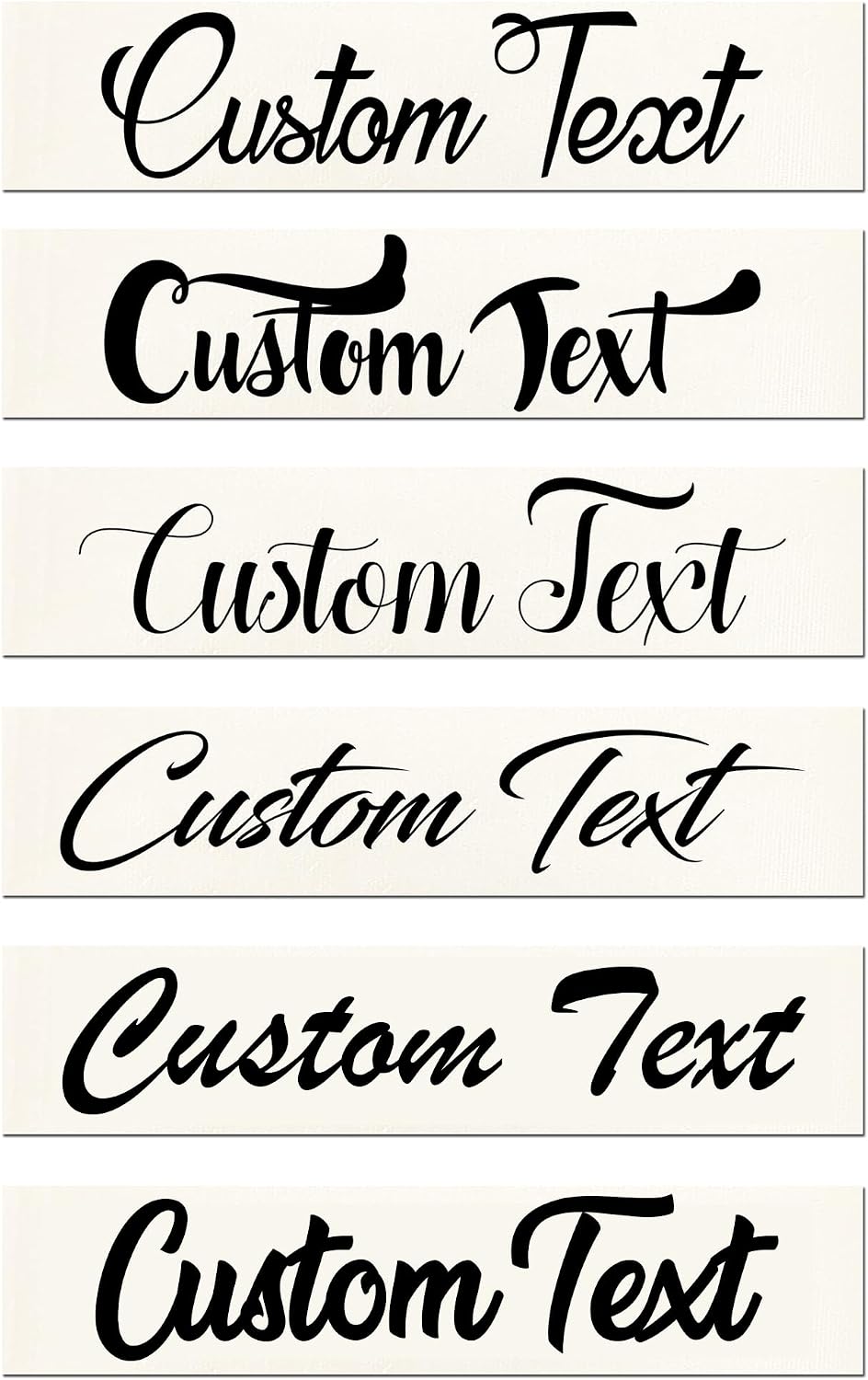 Custom Personalized Text Lettering Vinyl Decal Label Window Sign Sticker | Script Italics Handwritten Cursive