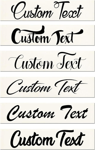 Custom Personalized Text Lettering Vinyl Decal Label Window Sign Sticker | Script Italics Handwritten Cursive