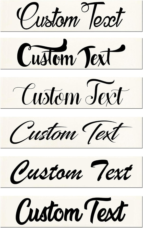 Custom Personalized Text Lettering Vinyl Decal Label Window Sign Sticker | Script Italics Handwritten Cursive