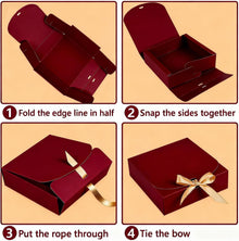 WLUSEAXI 10pack Gift Boxes with Lids, 6.5''x6.5''x2'' Red Gift Boxes For Presents, Paper Boxes with Ribbon for Birthday Wedding Party Chocolate Candy