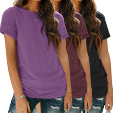 SUNBS Womens 3 Pack T-Shirts Short Sleeve Summer Tops Fashion Basic Tees Comfy Casual Vacation Outfits Workout Clothes 2026