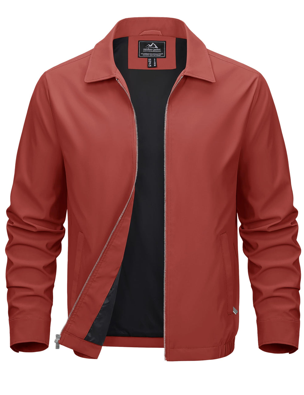 MAGCOMSEN Men's Lightweight Jackets Full Zip Up Light Coat Laydown Collar Jacket Casual Windbreaker Jacket with Zip Pockets