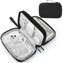 FYY Travel Cable Organizer Pouch Electronic Accessories Carry Case Portable Waterproof Double Layers All-in-One Storage Bag for Cord, Charger, Phone, Earphone Black
