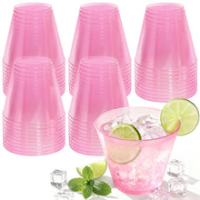 9 oz Clear Plastic Cups Green Plastic Disposable Cups for Cocktail 50 Pack Fancy Cocktail Cup for Party Stemless Wine Glasses for Wedding Graduation Birthday World Cup