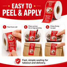 1000-Pack Tamper Proof Stickers, 1.5in x 6in Strong Adhesive Food Delivery Evident Stickers Sealed for Tamper Detection, Easily Use Labels Tapes for Boxes, Cups, Coffee, Envelopes, Documents