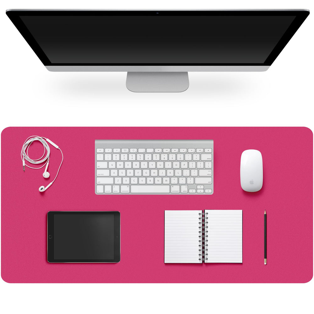 Leather Desk Pad Protector,Non-Slip Desk Pad,on-Slip PU Leather Large Mouse Pad,Easy Clean Desk Protecor Mat,Writing Pad for Office Work/Home/Decor(Black, 23.6" x 13.7")