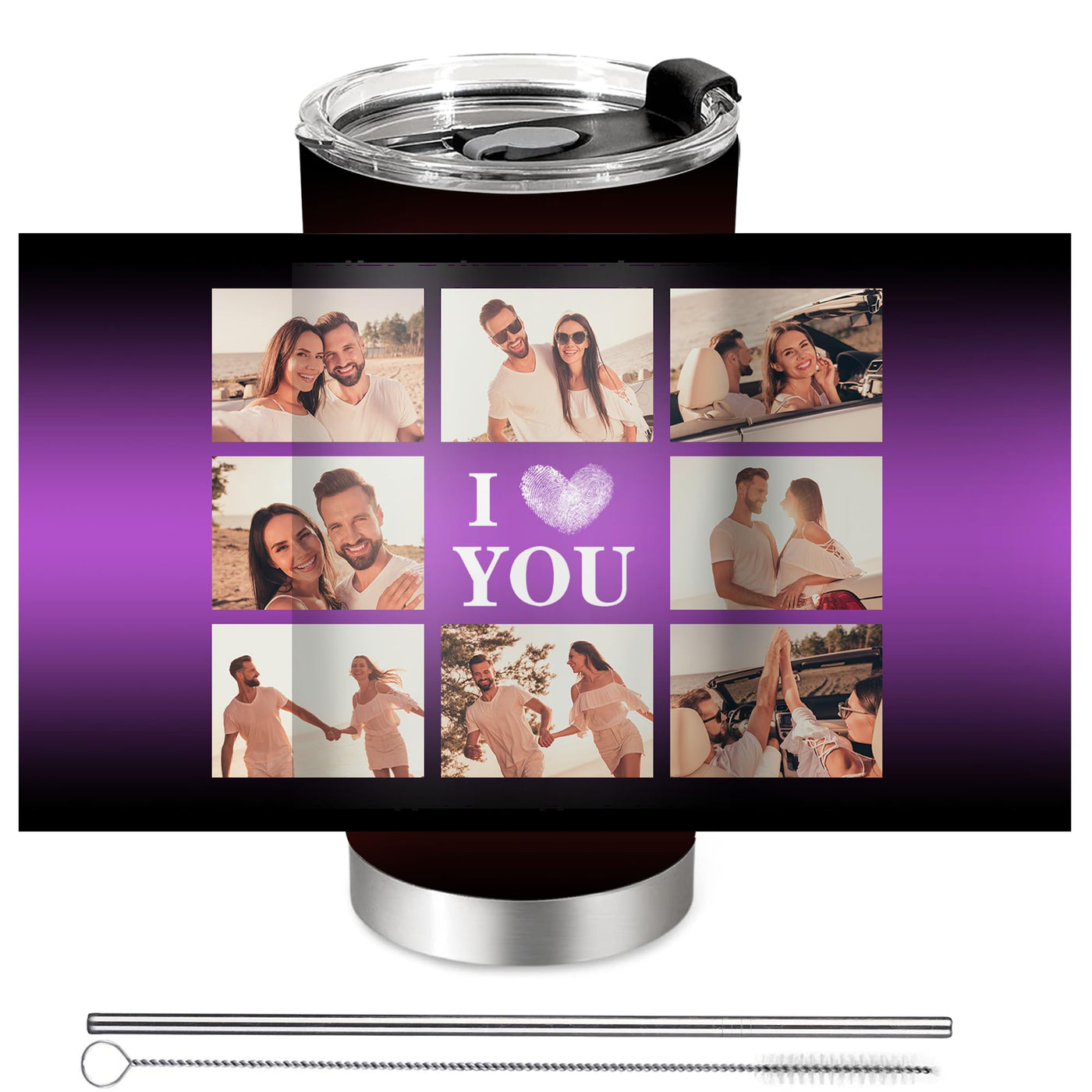 Personalized Tumbler with Photo Text Logo, Made in USA 20 oz Custom Stainless Steel Coffee Mug with Lid, Custom Cup Gift for Dad, Mom, Friends, gift for father's day
