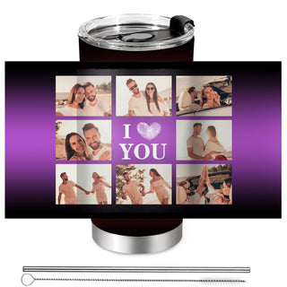 Personalized Tumbler with Photo Text Logo, Made in USA 20 oz Custom Stainless Steel Coffee Mug with Lid, Custom Cup Gift for Dad, Mom, Friends, gift for father's day