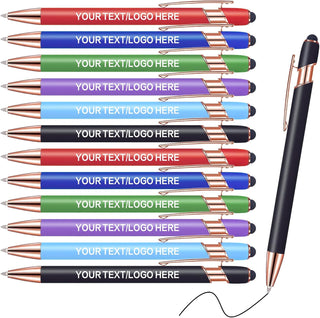 Touch-Sensitive Custom Pens with Logo/Text/Name Printing - Bulk Personalized Ballpoint Pens for Corporate Gifts, Graduation Party Favors (5-2000pcs)