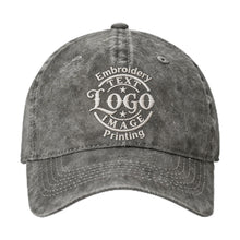 Bulk Custom Hat - Personalized Embroidered & Printed Baseball Cap to Text/Logo, Soft Washed Cotton Breathable Adjustable