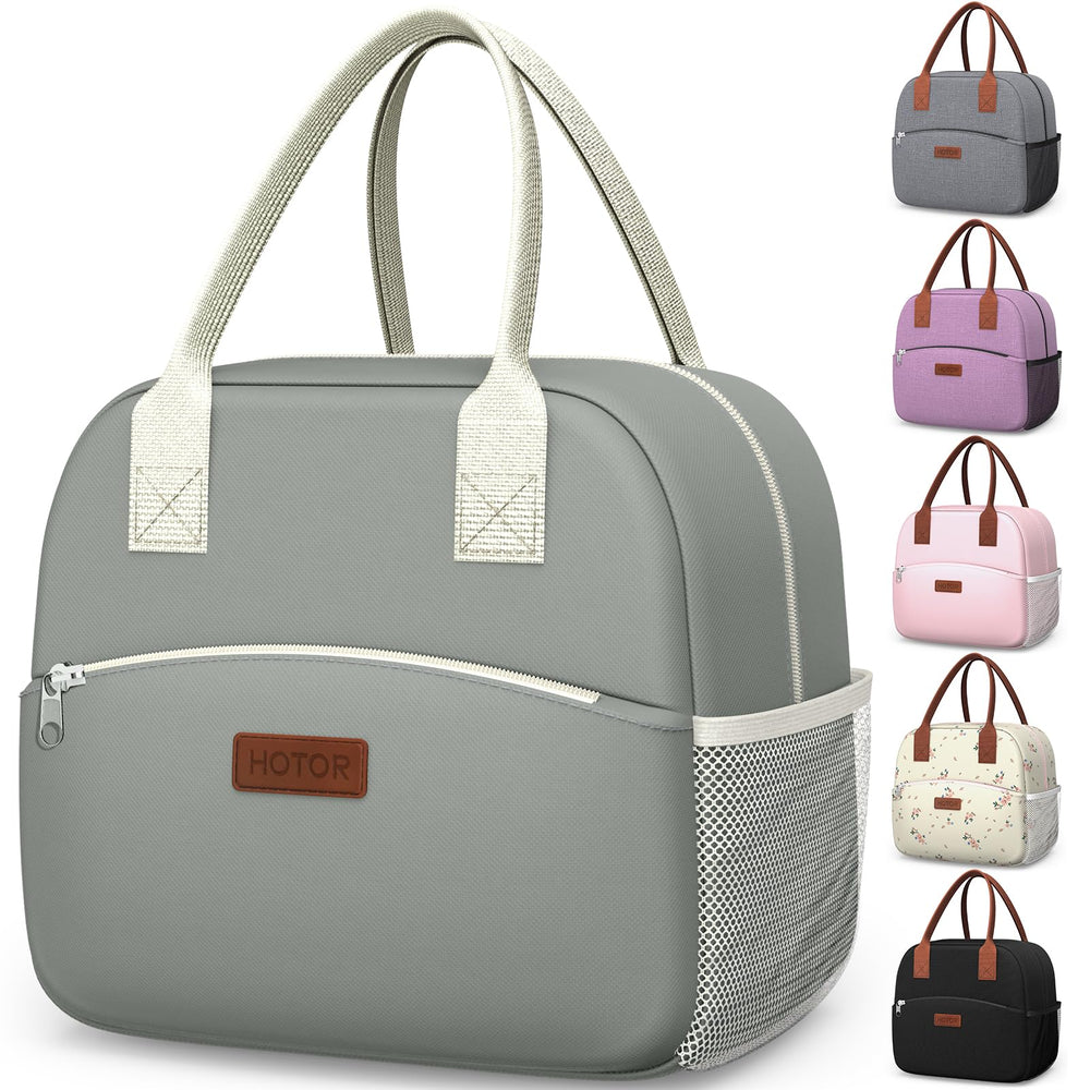 HOTOR Lunch Bag for Women & Men - Wear-Resistant Insulated Lunch Box with Large Capacity, Multi-Functional Cooler Bag for Office, Picnic, Black, 10L,10.60" x 5.90" x 9.50"
