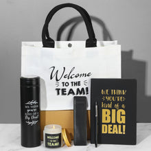 Thenshop 6 Pcs Welcome to the Team Gift Set, New Employee Welcome Gifts Including Tote Bag, Notebook, Pen, Scented Candle, Tumbler, and Pen Cover for Men Women New Employees, Coworkers(Black)