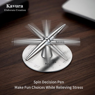 Spin Decision Pen – CNC-Machined 316L Stainless Steel Fidget Pen with Magnetic Stand | Smooth Writing Gel Ink | Stress Relief & Decision Maker |Office Desk Gift for Professionals