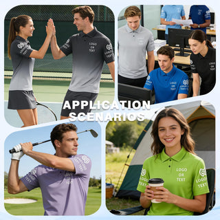 Custom Polo Shirts for Men Women Design Your Own Text Logo Image Personalized Printed Golf Work Shirts Business Casual