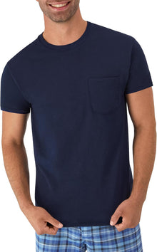 Hanes Men's Pocket T-Shirt Pack, 6-Pack, Cool & Breathable Cotton Tees, Stay-Tucked Undershirts for Men