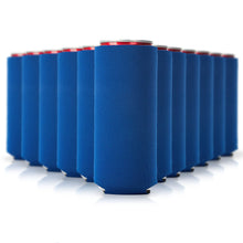 Slim Can Cooler Sleeves 12 Pack– Blank Foldable Neoprene 12oz Can Insulators – Skinny Beverage Coolers for Beer & Soda – Sublimation-Ready (Assorted)
