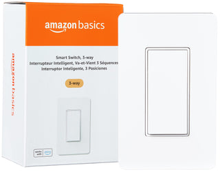 Amazon Basics Smart Light Switch, Single Pole, Works with Alexa Only, Voice Control, Schedule, 2.4 GHz Wi-Fi, No Hub Required, Easy to Install, White