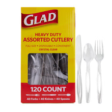 Glad Clear Disposable Cutlery Set with Heavy Duty Plastic Forks, Knives, and Spoons, Reusable Dishwasher Safe Plastic Utensils for Parties and Everyday Use, 240 Count