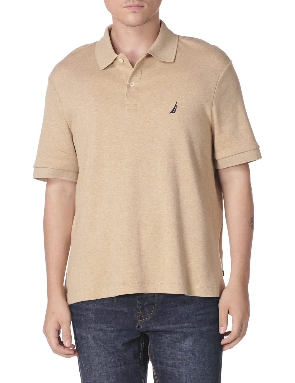 Nautica Men's Classic Fit Short Sleeve Dual Tipped Collar Polo Shirt