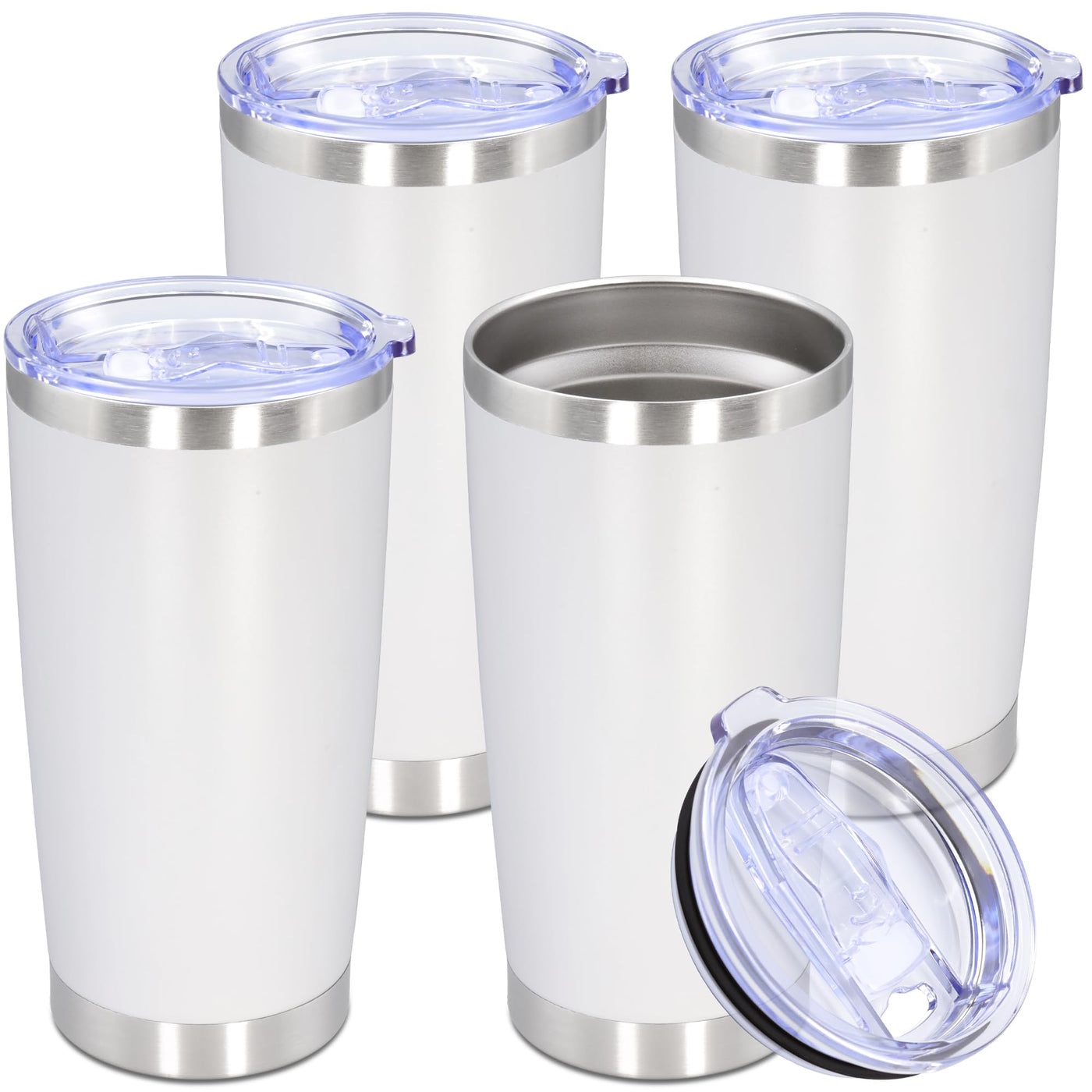 20oz Tumbler Stainless Steel Tumbler Cup with Lid Vacuum Insulated Double Wall Travel Mug, Durable Powder Coated Travel Coffee Tumbler Mug for Hot & Cold Drinks, Purple,1 Pack