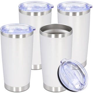 20oz Tumbler Stainless Steel Tumbler Cup with Lid Vacuum Insulated Double Wall Travel Mug, Durable Powder Coated Travel Coffee Tumbler Mug for Hot & Cold Drinks, Purple,1 Pack