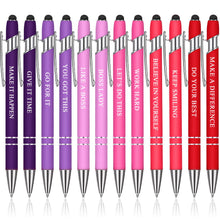 Zonon 12 Pcs Inspirational Pens Gift Set Funny Ballpoint Pen with Stylus Tip Motivational Graduation Gifts Bulk for Teacher Coworkers Nurse School Office Supplies(Morandi,Boss Lady)