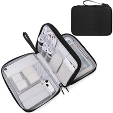 FYY Travel Cable Organizer Pouch Electronic Accessories Carry Case Portable Waterproof Double Layers All-in-One Storage Bag for Cord, Charger, Phone, Earphone Black
