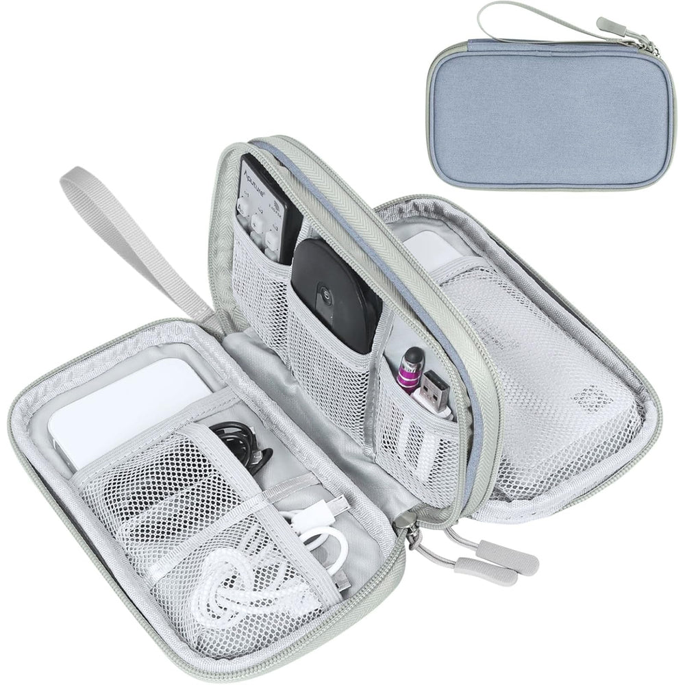 FYY Travel Cable Organizer Pouch Electronic Accessories Carry Case Portable Waterproof Double Layers All-in-One Storage Bag for Cord, Charger, Phone, Earphone Black