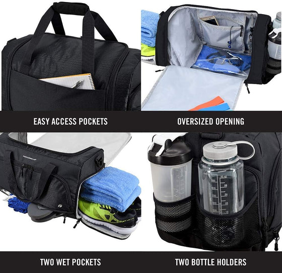 Ultimate Gym Bag 2.0: The Durable Crowdsource Designed Duffel Bag with 10 Optimal Compartments Including Water Resistant Pouch - hover image