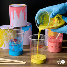 20oz Resin Mixing Cups - [Easy-Separate Design] 50 Pack Graduated PP Plastic Mixing Cups for Epoxy Resin, Paint & Automotive - Includes 50 Stir Sticks, Calibrated Ratios 2:1 3:1 4:1, ML & OZ