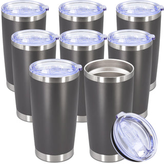 20oz Tumbler Stainless Steel Tumbler Cup with Lid Vacuum Insulated Double Wall Travel Mug, Durable Powder Coated Travel Coffee Tumbler Mug for Hot & Cold Drinks, Purple,1 Pack